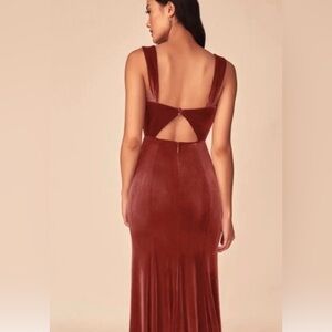 Azazie velvet terracotta Dress